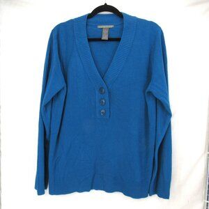 Kenneth Cole Reaction Women's Dark Teal Blue Long Sleeve Pullover Sweater XL